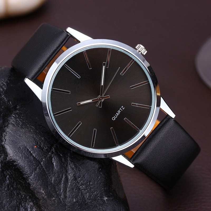 Casual Simple Fashion Men Business Leather Quartz Watch Casual Men