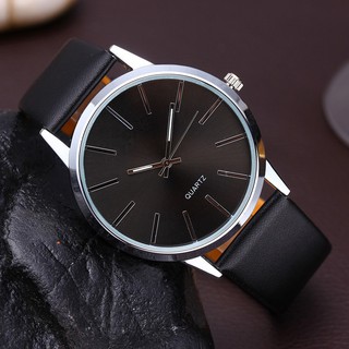 Fashion Casual Business Relo Black Leather Watch for Men Woman Quartz Analog Mens Sports Watch Unisex Wristwatch Minimalist Couple Watches COD