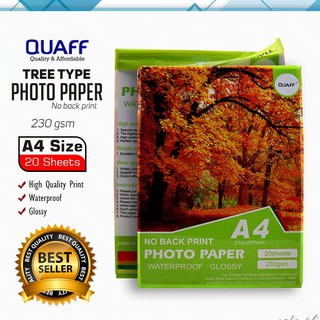 QUAFF Tree Type Glossy Photo Paper No Back Print A4 230gsm---20pcs/pack #3