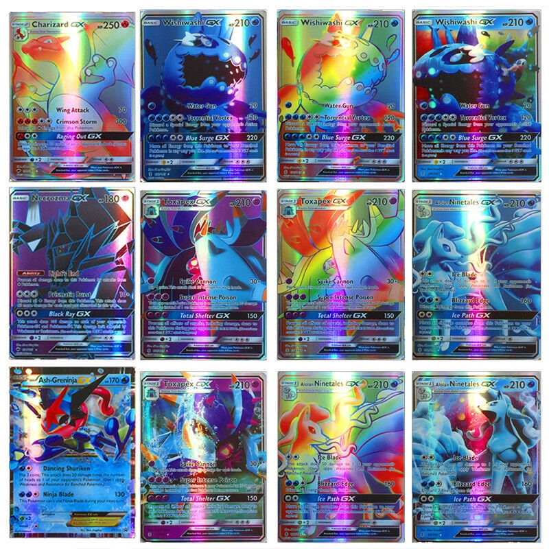 5 MEGA Holo Flash Trading Cards Bundle Mixed LOT 120Pcs Pokemon Cards 115 GX