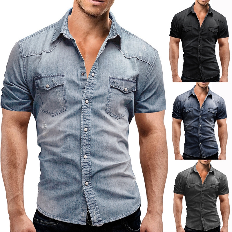 denim polo for men