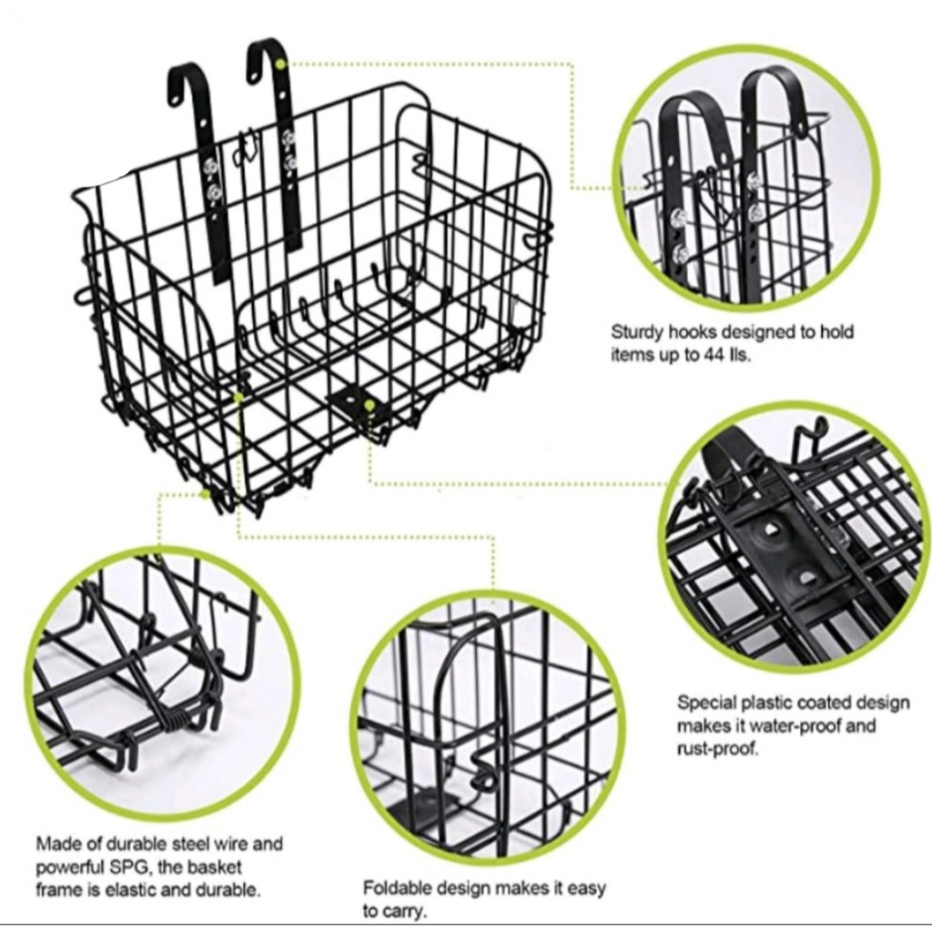 huffy foldable solid bicycle basket