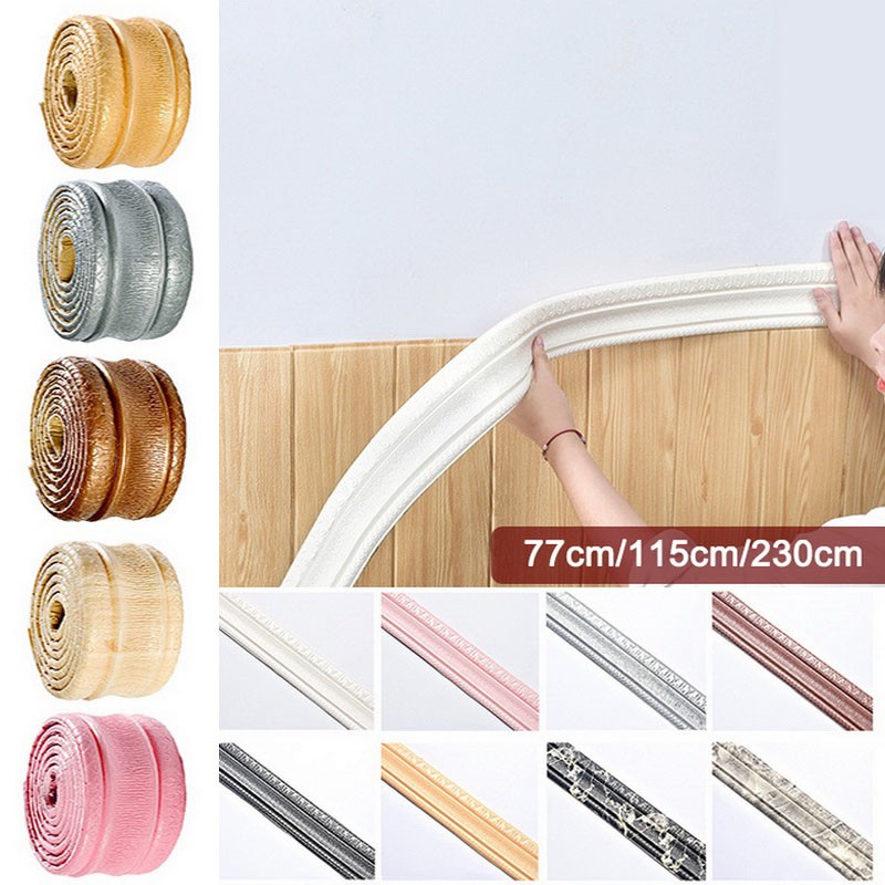 2.3 meters long corner line waist line wall decoration line decoration bedroom wallpaper glue skirting foam edge wall decoration floor sticker