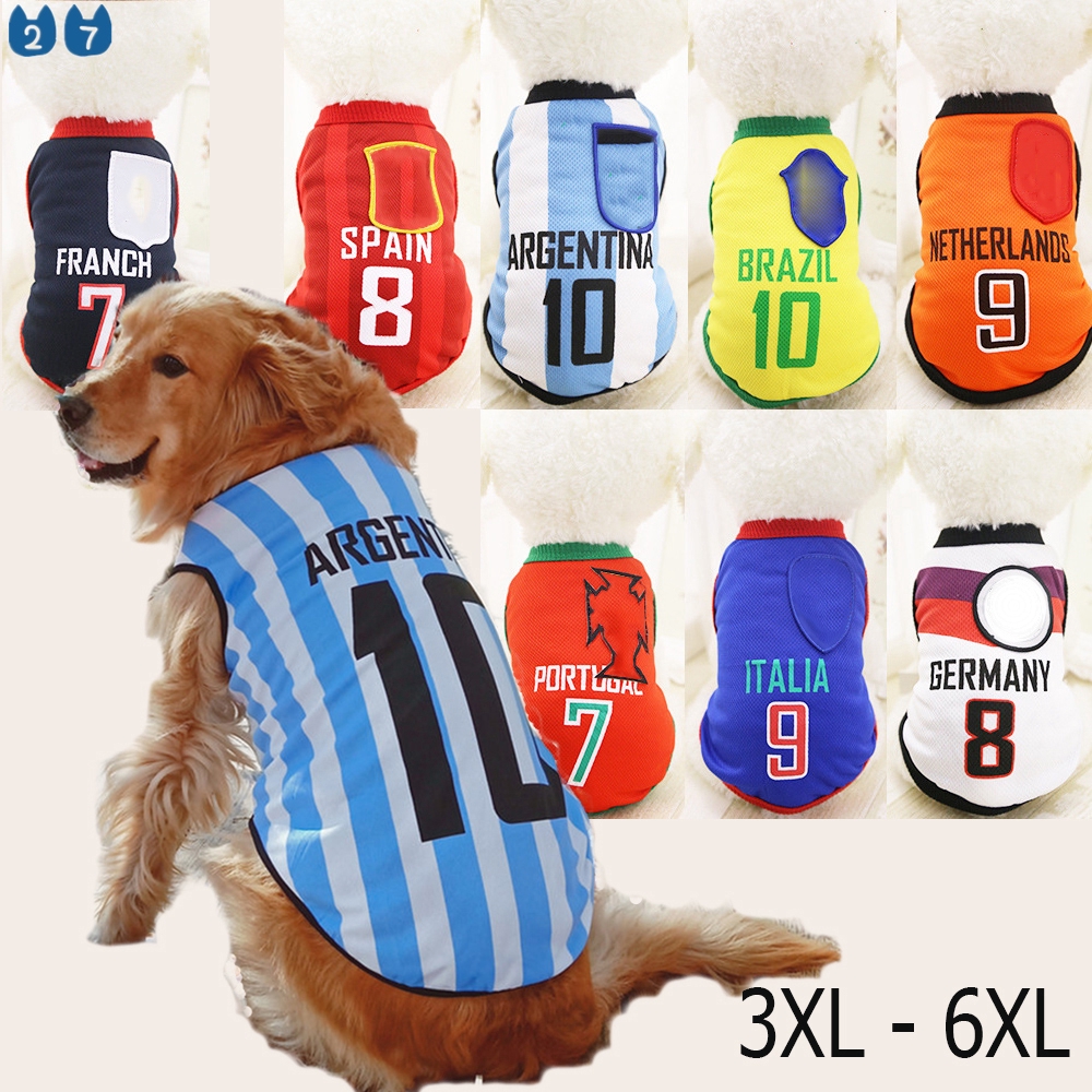 Big Dog Clothes Soccer Team Pet T-Shirt 3XL 4XL 5XL 6XL | Shopee ...