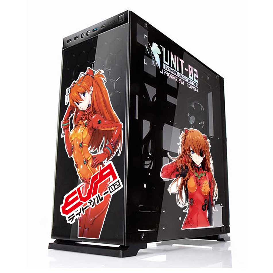 Evangelion EVA Anime Stickers for PC Case,Cartoon Decor Decal for ATX