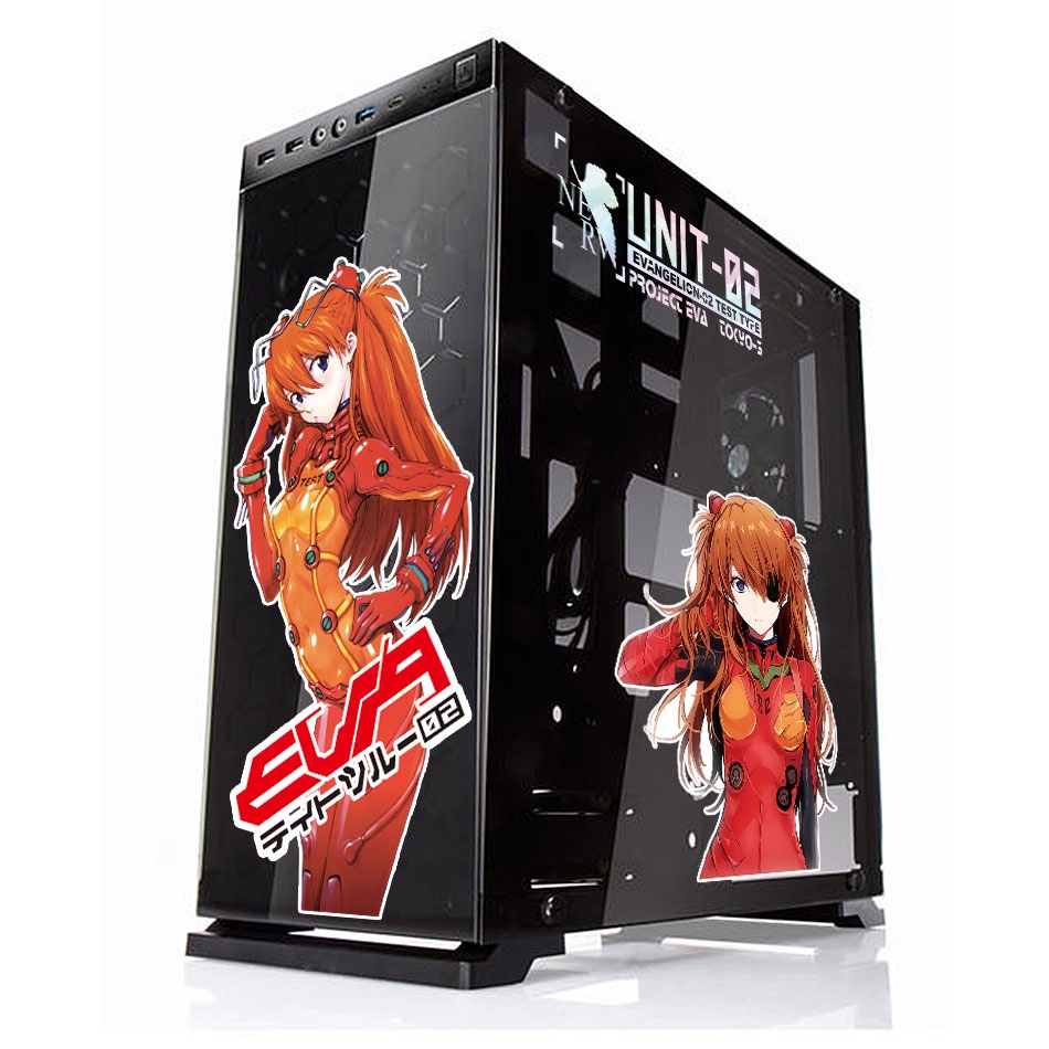 Evangelion Eva Anime Stickers For Pc Case,cartoon Decor Decal For Atx 