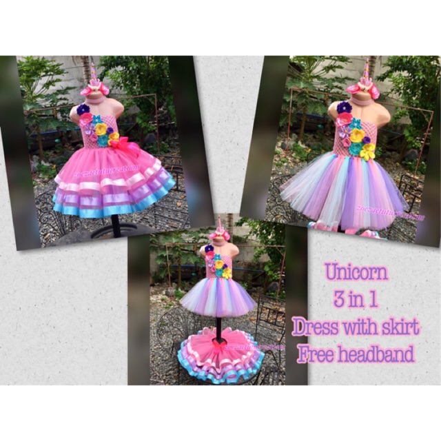 unicorn theme dress for girl