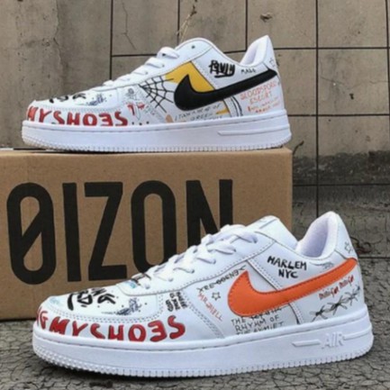 Nike Shoe Nike Air Force 1 Lv8 Just Do It White Black Total Orange 36 45 Shopee Philippines