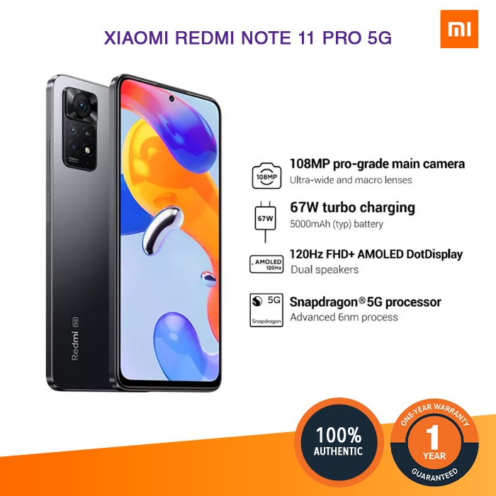 Xiaomi Redmi Note 11 PRO 5G ( 8GB + 128GB ) Global Version | Shopee ...