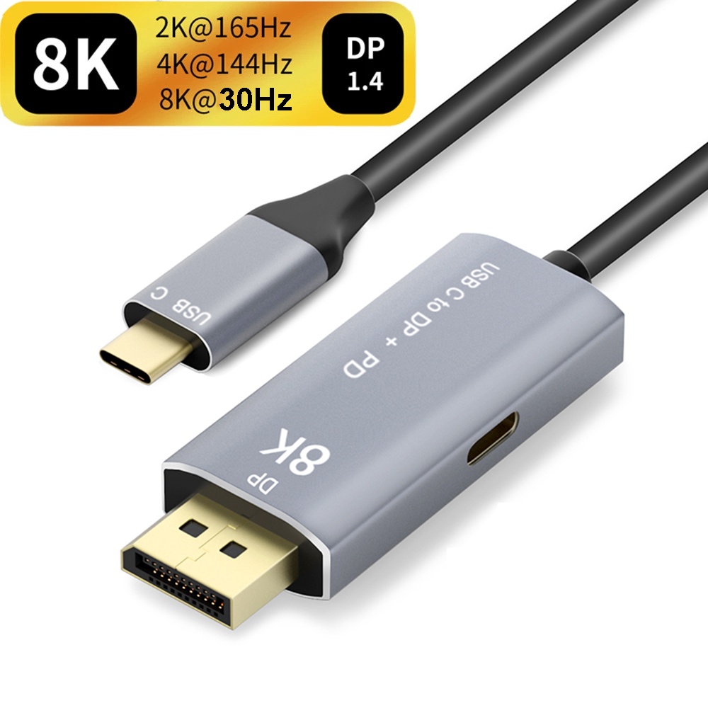 Universal 8K Type C To Dp 1.4 Cable Thunderbolt 3 Usb To Displayport 1. ...