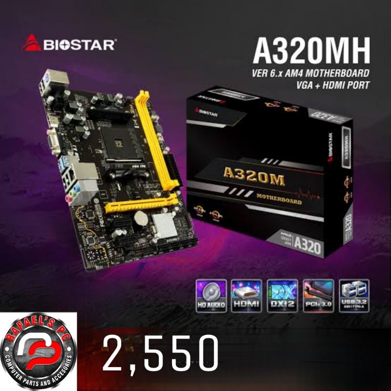 Biostar A320mh Ver 6x Am4 Socket Motherboard Shopee Philippines