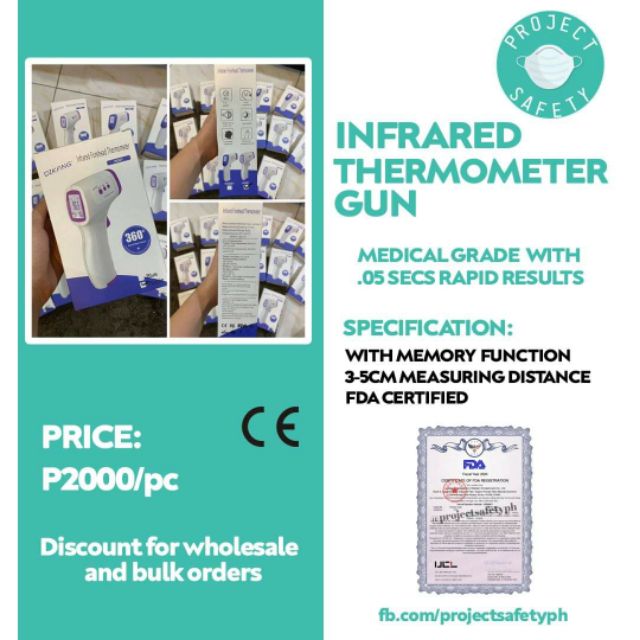 Infrared Thermometer Gun (FDA Certified) READY STOCK Shopee Philippines