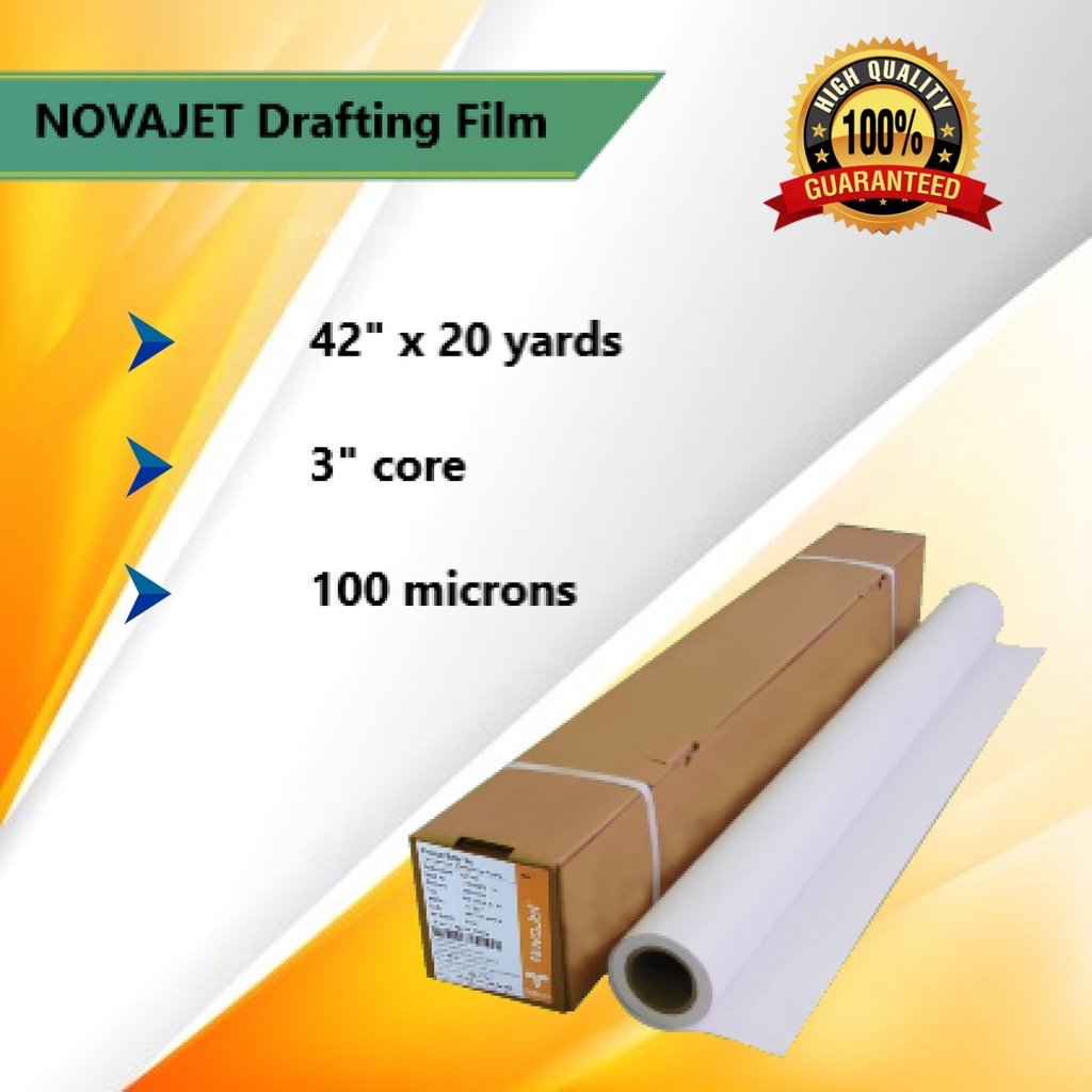 Drafting Film / Mylar (Novajet) (100microns) (42x20) (3core) Shopee