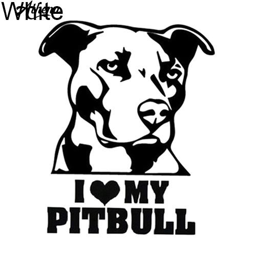 Cod 1pc Cartoon I Love My Pitbull Bulldog Head Reflective