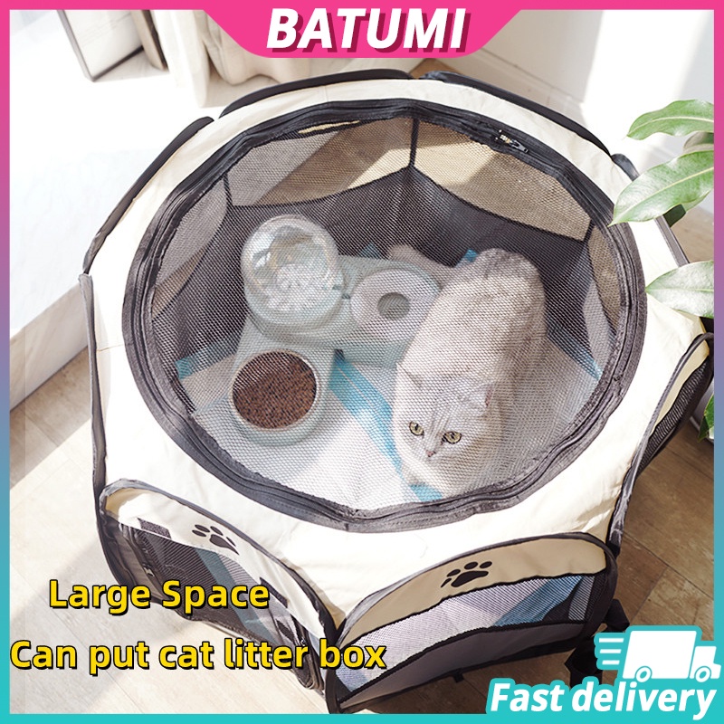 Foldable Cat Delivery Room Pet Playpen Tent Octagonal Large Capacity
