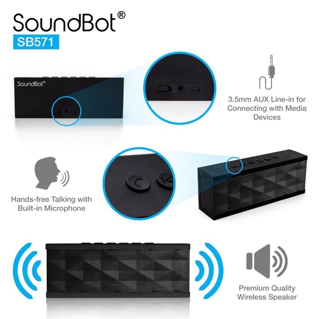 soundbot sb571 portable wireless bluetooth speaker