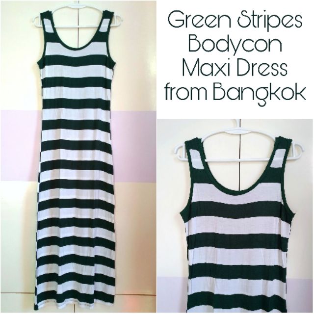 striped bodycon maxi dress