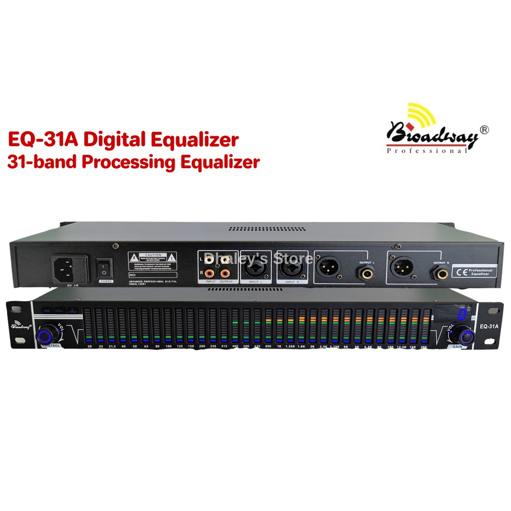Broadway EQ31A DualChannel 31 band DSP processing equalizer Digital