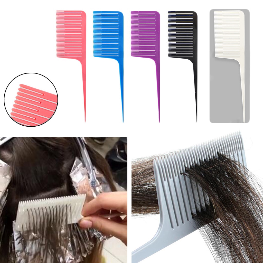 Professional Plastic One Way Weave Highlighting Foiling Hair Comb Salon Tool Hair Dye Comb 0379