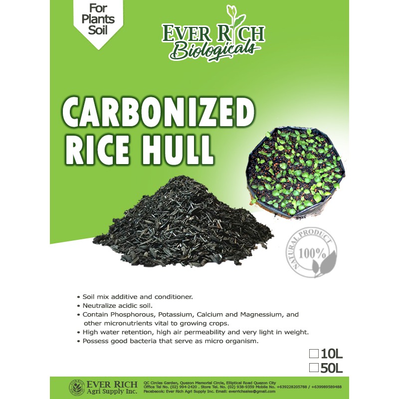 CARBONIZED RICE HULL------- 10 Liter can per Pack | Shopee Philippines