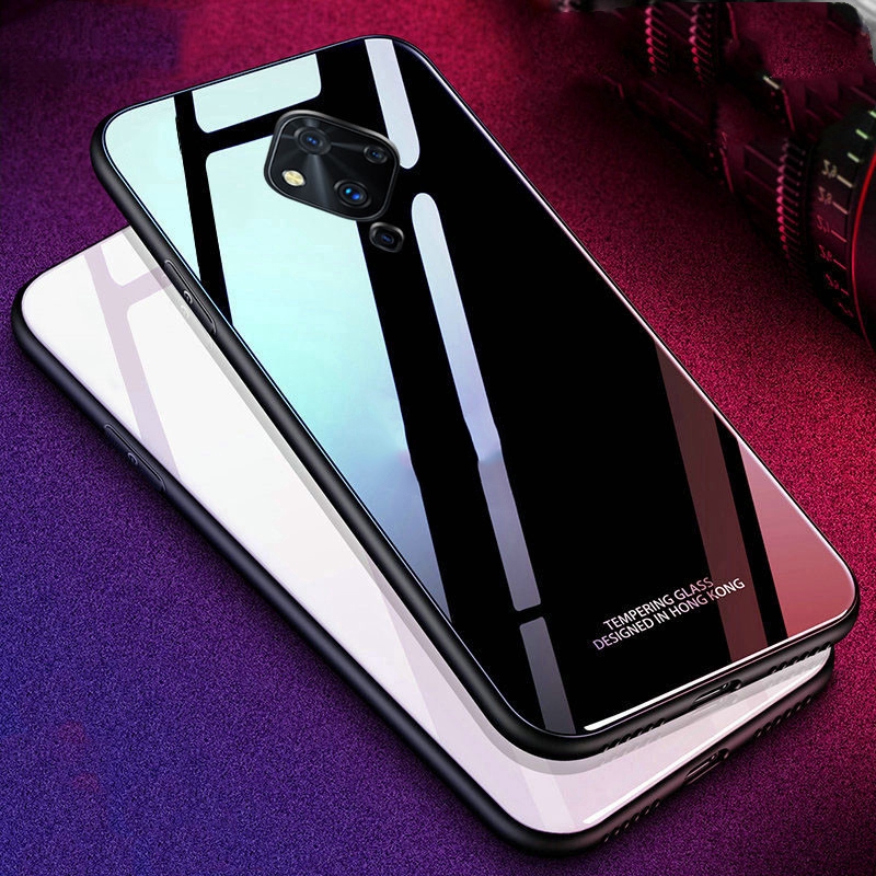 Vivo S5 S1 Pro V17 Y9s Y19 U20 Case Glossy Tempered Glass Back Plane Silicone Frame Hard Back Cover Shopee Philippines