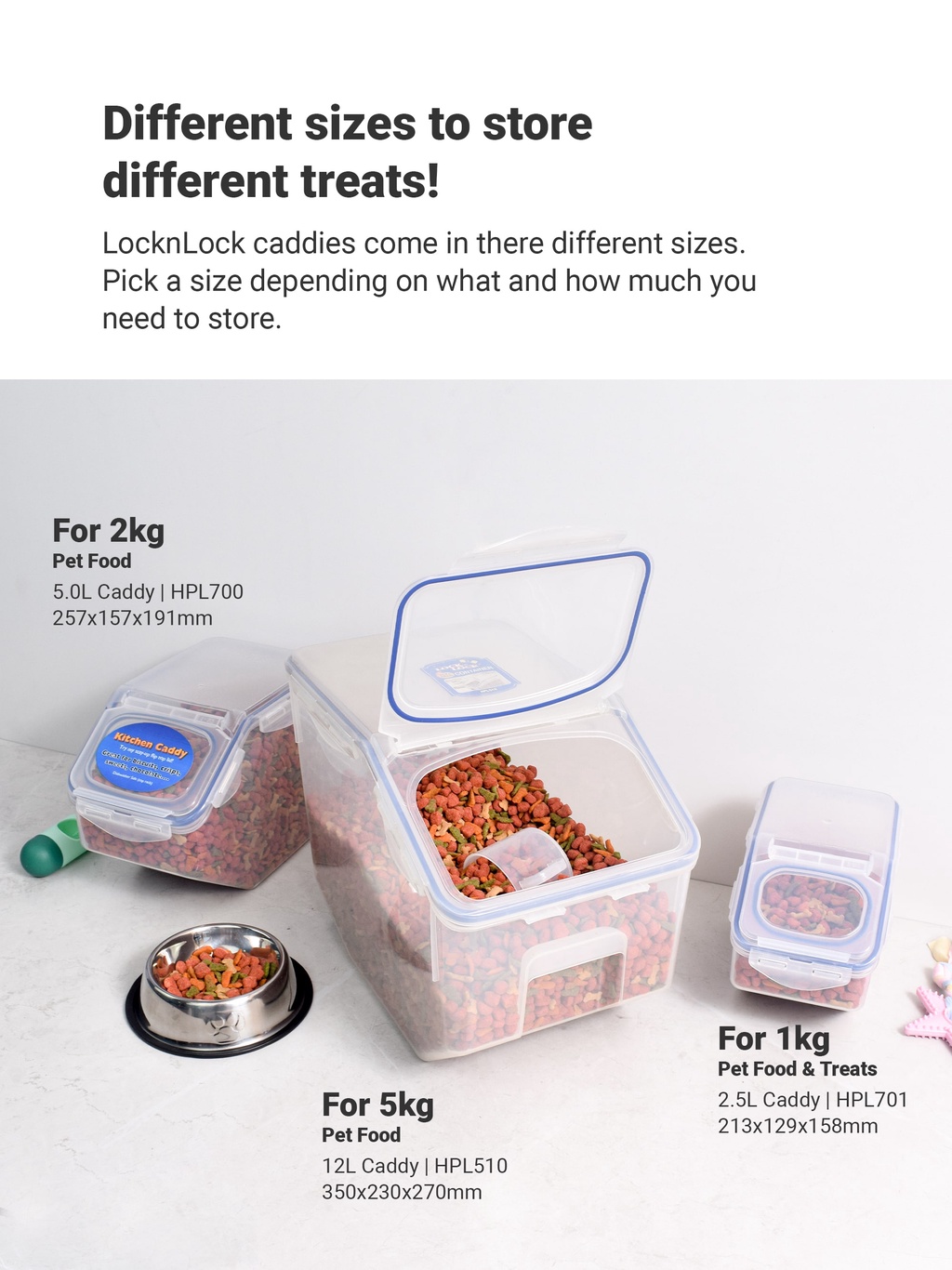 LocknLock FlipTop Kitchen Caddy 2.5L HPL701 For Grains, Flour, Milk