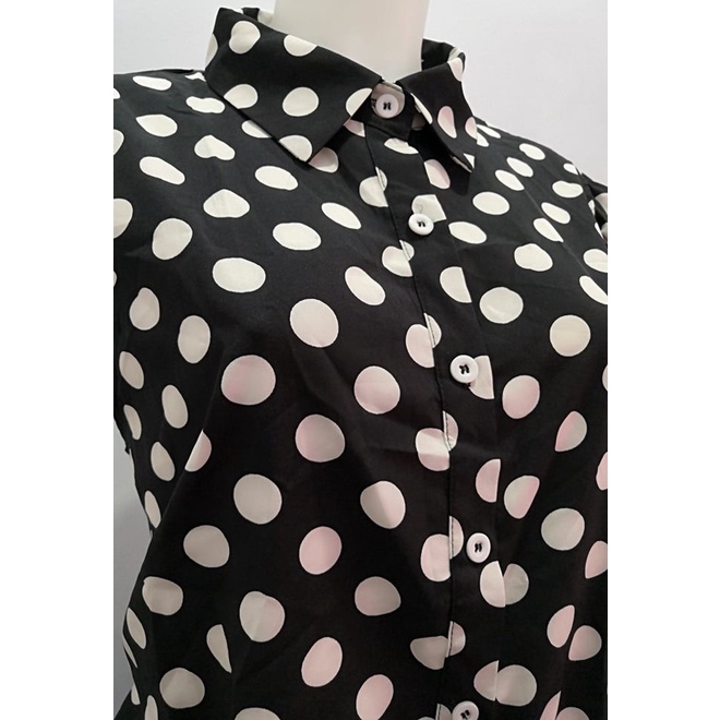 SHEIN Curve Polka Dot Garterized Hem Ruffled Sleeveless Top Shopee