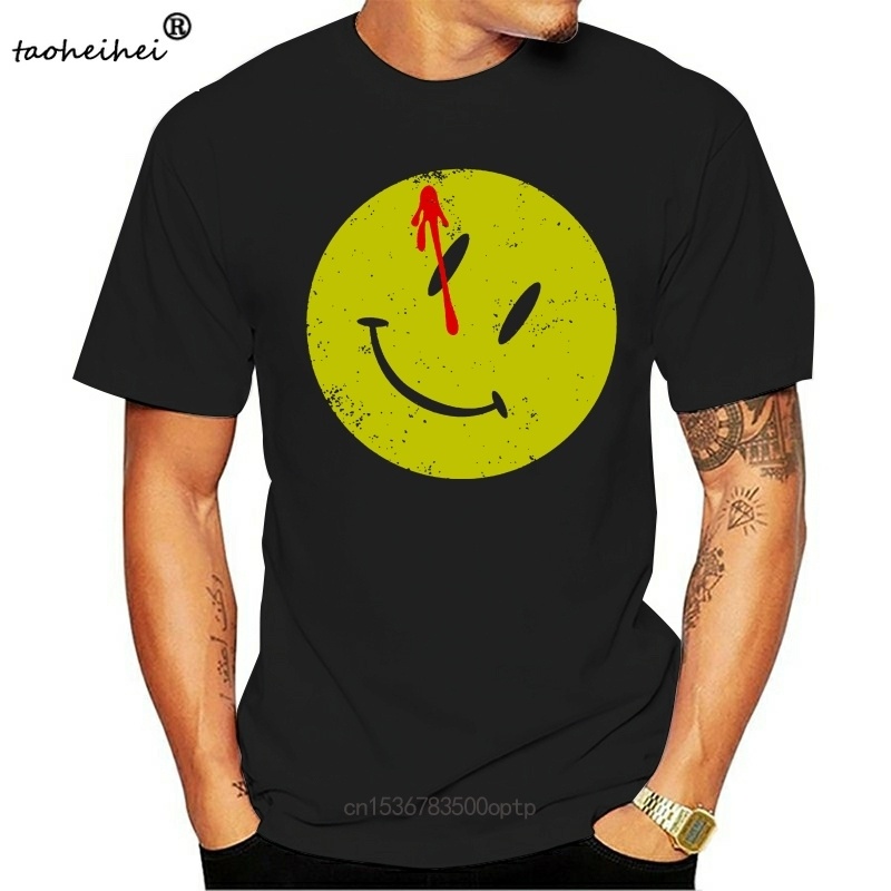 2022 NEW BLOODY BUTTON Tops Tee T Shirt Watchmen Heroes Comedian Comic TV Smile The Movie Men
