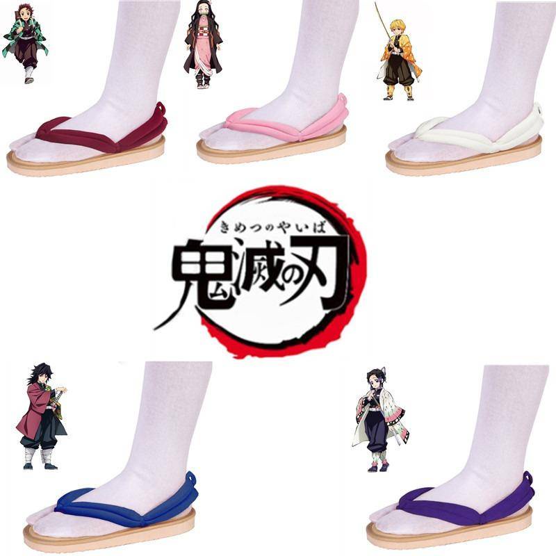 Demon Slayer Kimetsu No Yaiba Anime Cosplay Slippers Shoes Geta Kamado Tanjirou Sandals Kamado