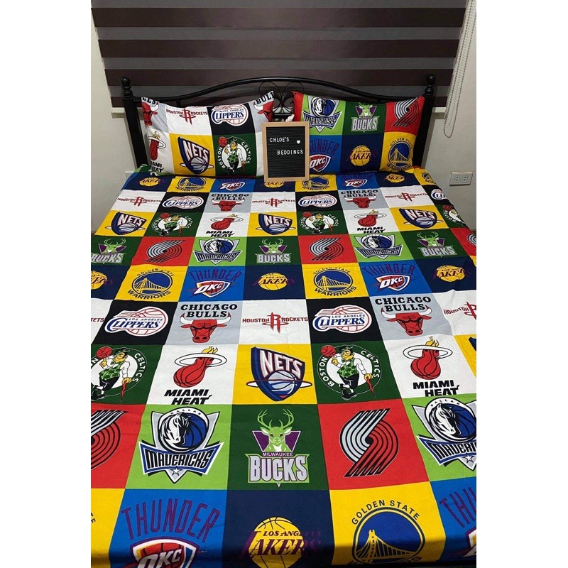 nba logo bed sheets