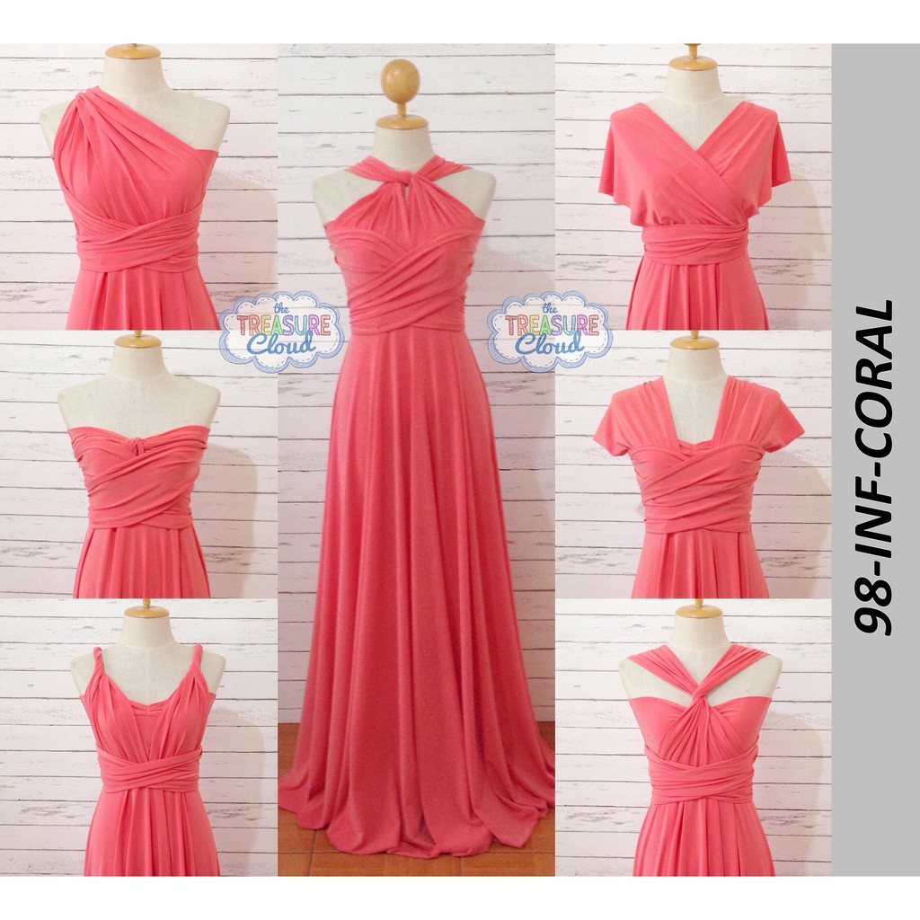 infinity dress coral pink