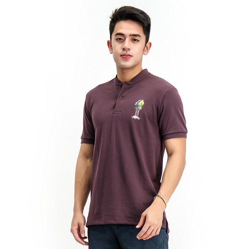 Bench Chinese Collared Shirt Plum Shopee Philippines