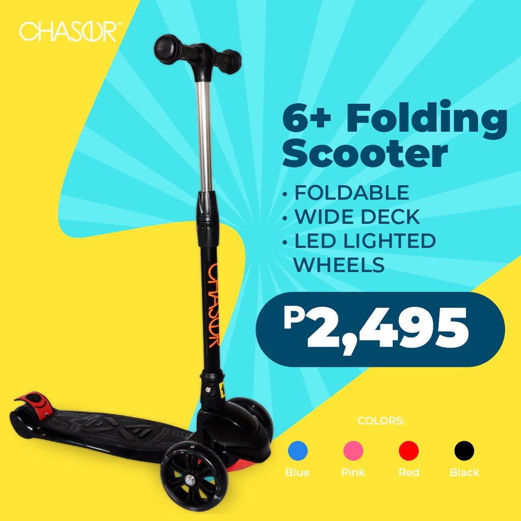 Chaser 6+ Folding Scooter Kids for Boys Kids Scooter for Girls Folding Scooter XSeries Black