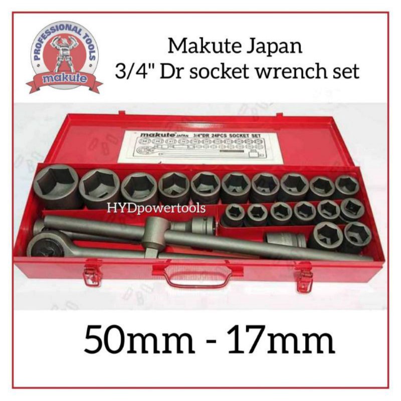 ORIGINAL MAKUTE 3/4 DR SOCKET WRENCH SET Shopee Philippines