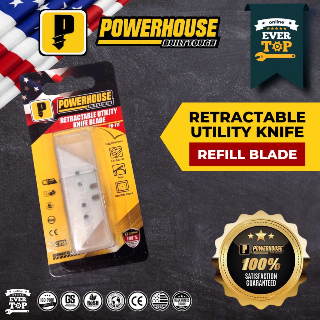 POWERHOUSE RETRACTABLE UTILITY KNIFE BLADE REFILL Shopee Philippines