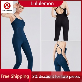 Lululemon with breast pad nude super elastic slim female yoga one-piece Y954L