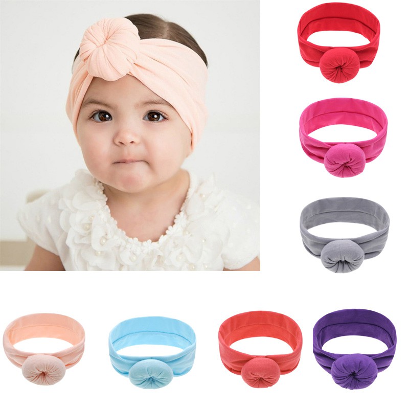 Baby Girls Solid Elastic Headbands Hair Band Headwear | Shopee Philippines