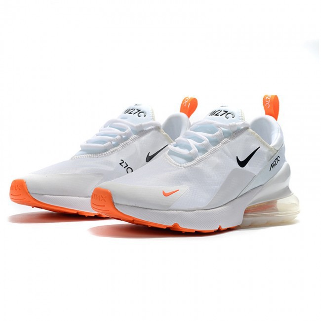women's white and orange nike 270