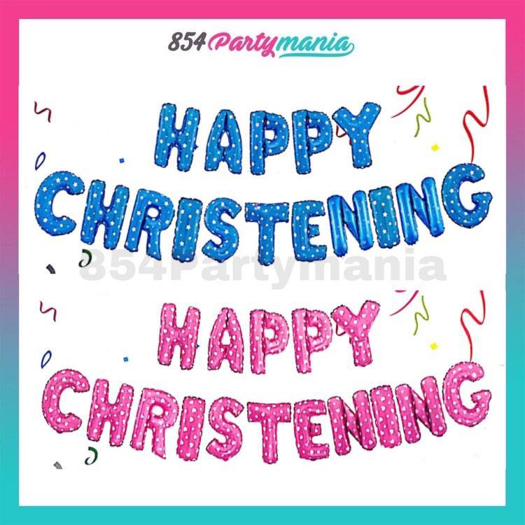 happy christening letter foil balloon 16pcs letter foil HAPPY