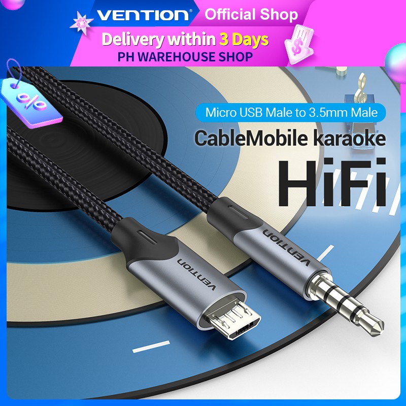 Vention Live Streaming Cable Micro Usb To 3.5mm V8 Sound Card Singing
