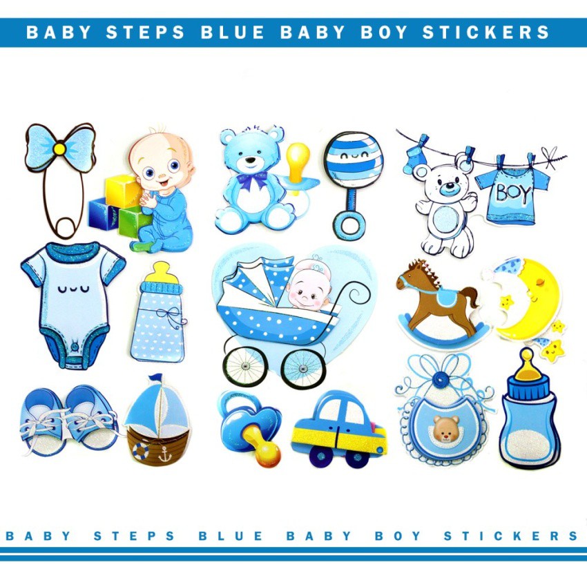 Baby Steps Baby Boy Scrapbook Party 3D Stickers Set of 3 Shopee Philippines