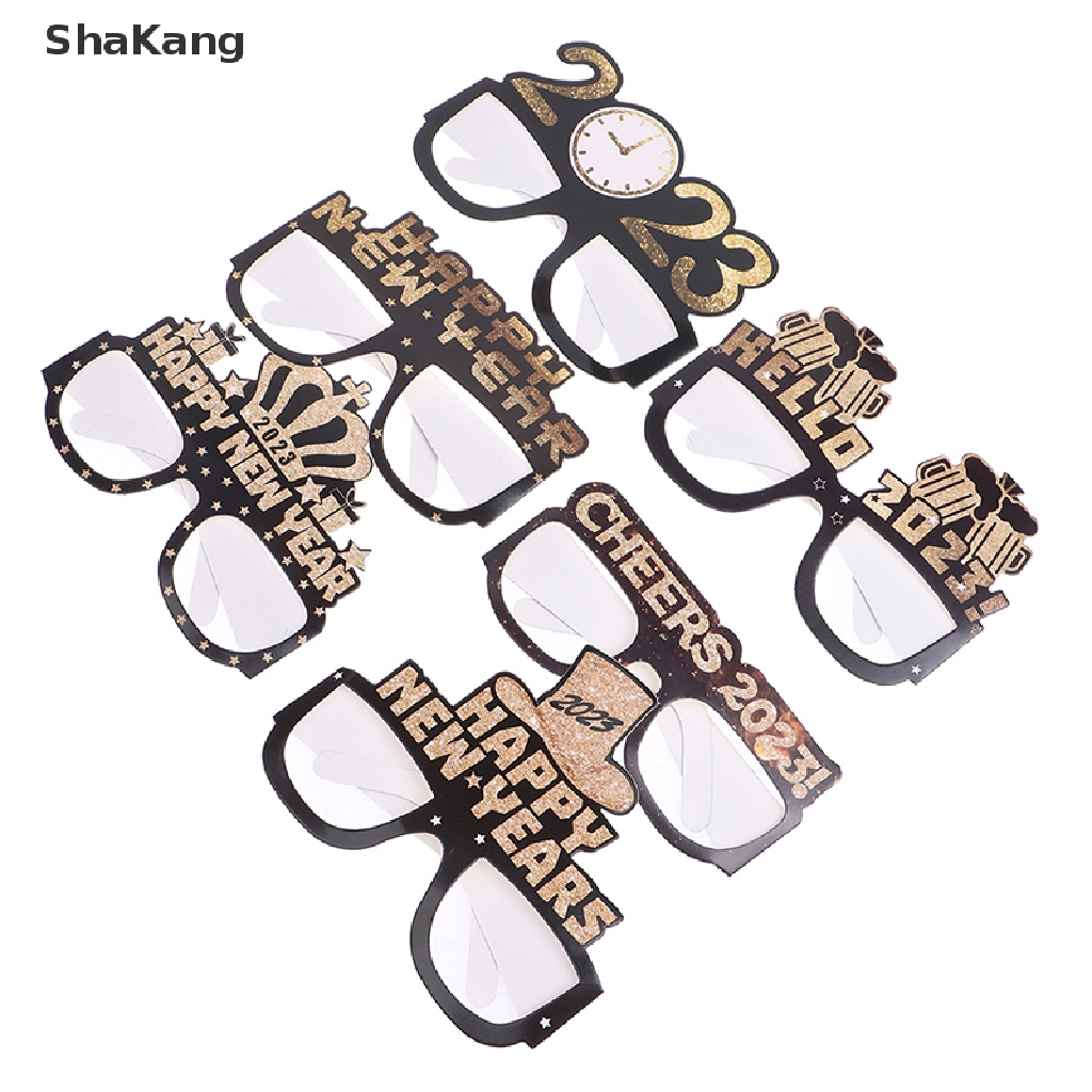 SKK 6/12pcs Happy New Year Eyeglasses 2023 Paper Glasses Frame ...