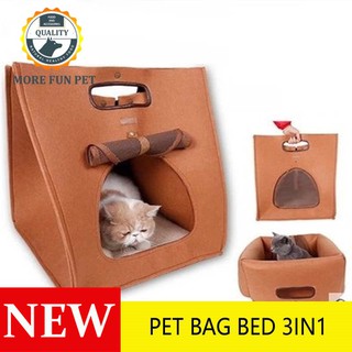Pet puppy  cat  carrier bag and bed 2in1 soft warm  style  indoor outdoor
