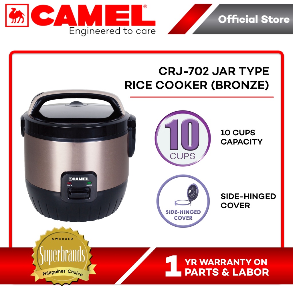 Camel CRJ702 Jar Type Rice Cooker (10 cups / 1.8L) Bronze Shopee