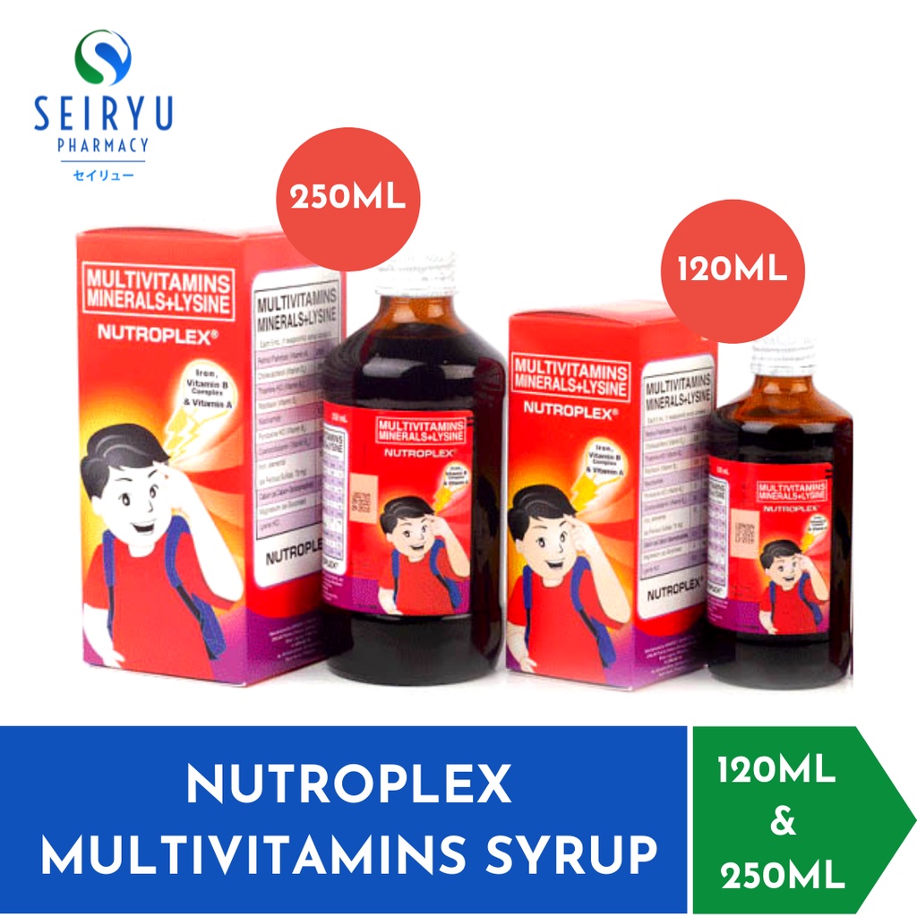 NUTROPLEX SYRUP ( MULTIVITAMINS MINERALS + LYSINE) 120ML & 250ML