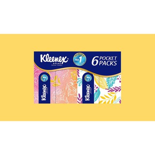 Kleenex Facial Tissue Pocket Packs 10 sheets x 6 packs (60 sheets ...