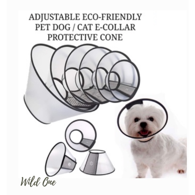 Adjustable Pet Dog Cone Ecollar, Cat Dog Safety Collar, Elizabethan Anti lick Collar Pet Head