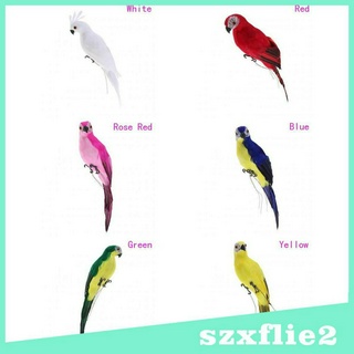 Hot sale  Realistic Macaw Parrot Artificial Feather Bird Animal Ornament Toy #2