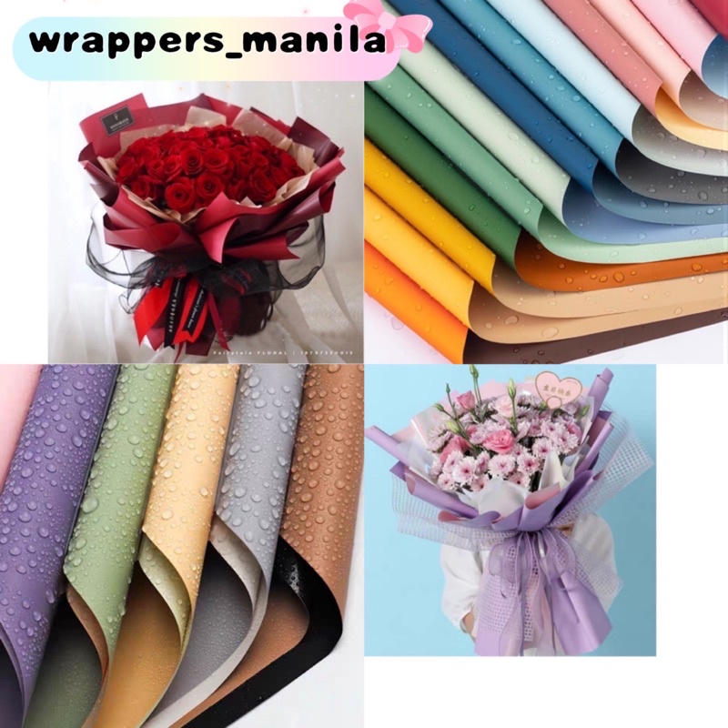20pcs Plain TwoSided Colored Wrappers Flower Bouquet Wrapping Paper