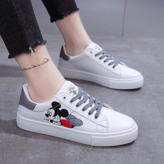 Disnep Mickey white shoes sneakers low cut women shoes (add 1 size)